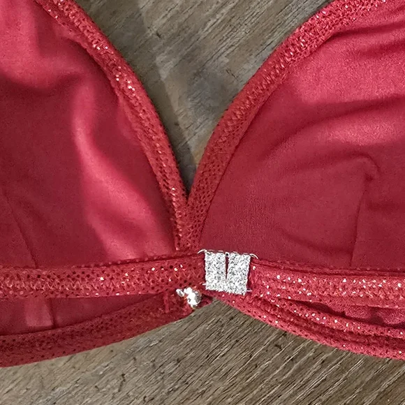 Red Rhinestone Bikini Set - Picture 3 of 4